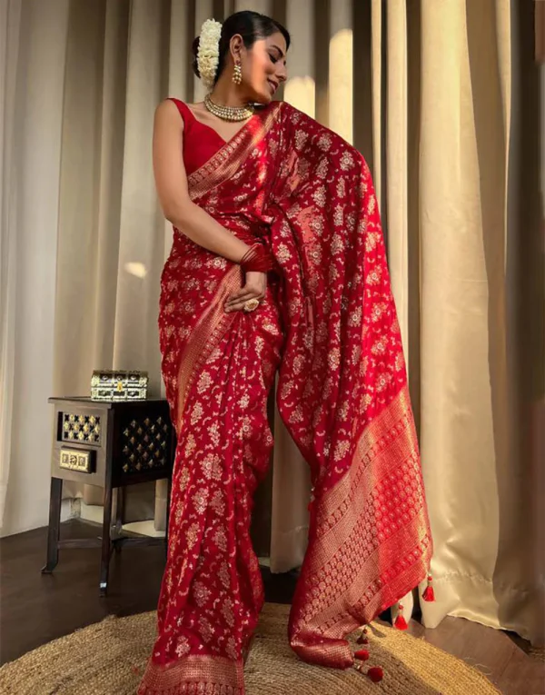 Red Banarasi Silk Saree