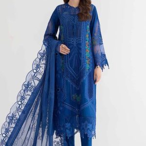 Royal Blue Embroidered Lawn Suit